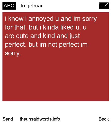 unsent message to jelmar
