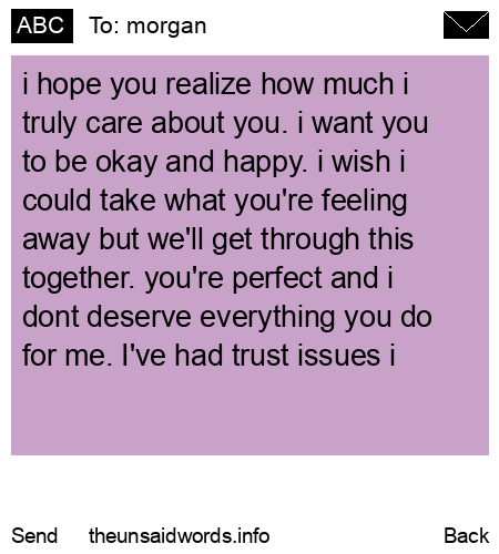 unsent message to morgan