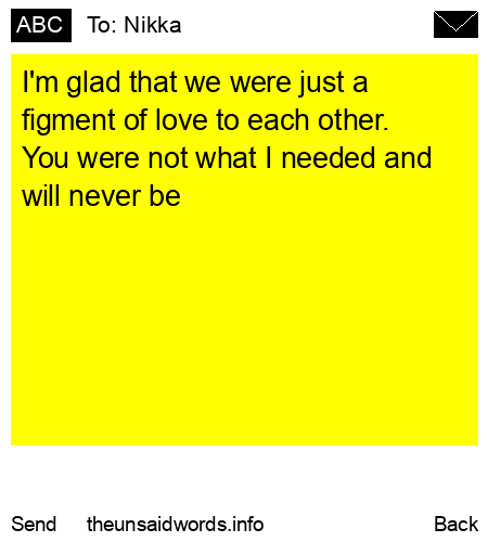 unsent message to Nikka