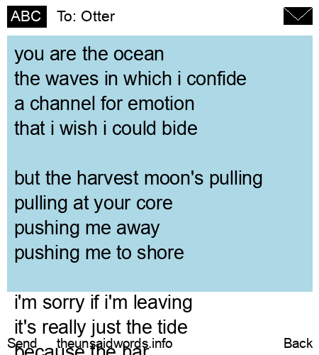 unsent message to Otter