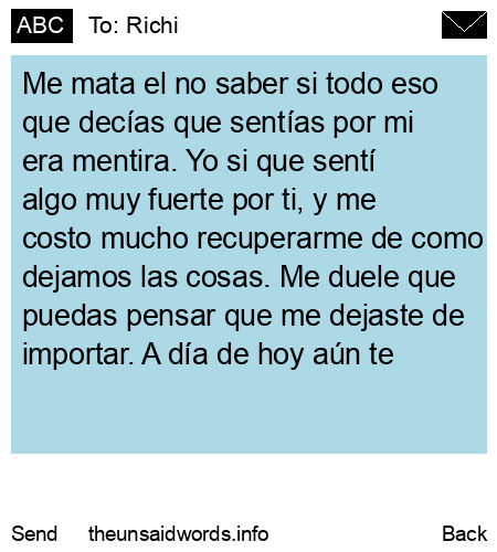 unsent message to Richi