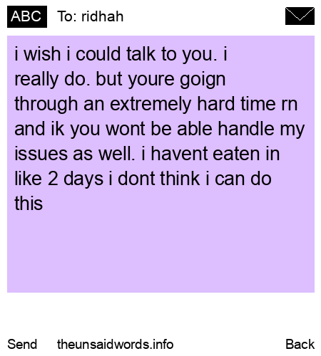 unsent message to ridhah