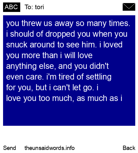 unsent message to tori