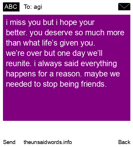 unsent message to agi