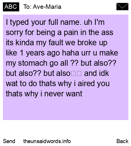 unsent message to Ave-Maria