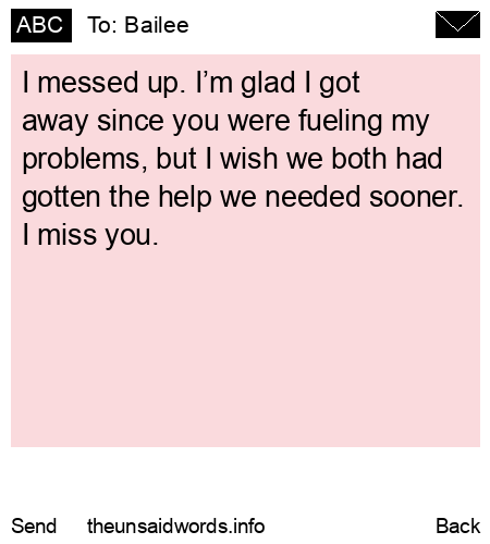 unsent message to Bailee