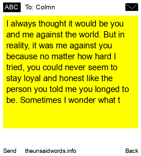 unsent message to Colmn