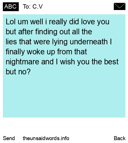 unsent message to C.V