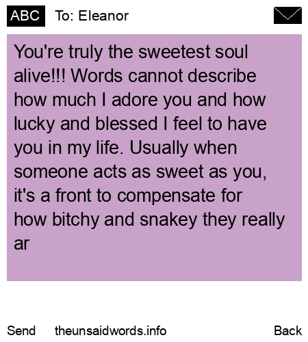 unsent message to Eleanor