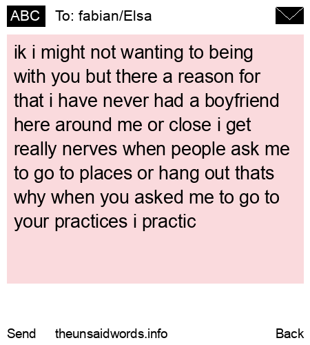 unsent message to fabian/Elsa