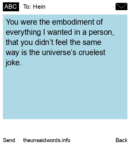 unsent message to Hein