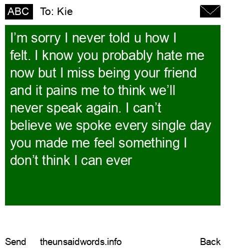 unsent message to Kie