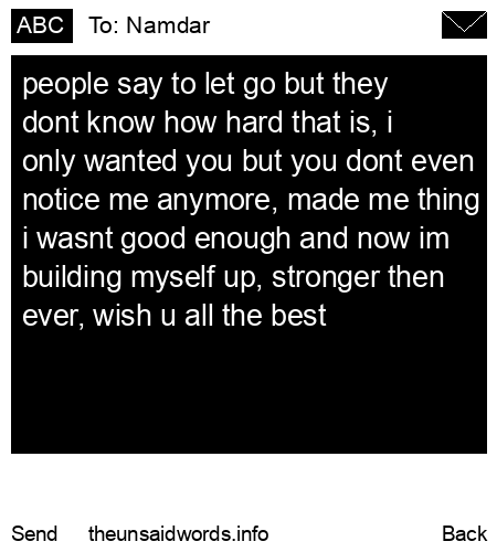 unsent message to Namdar