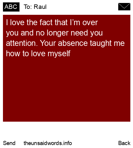 unsent message to Raul