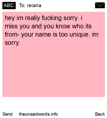 unsent message to reiana