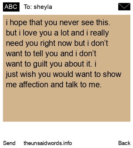 unsent message to sheyla