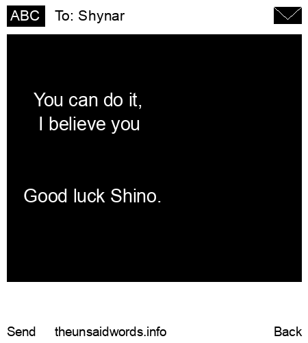 unsent message to Shynar