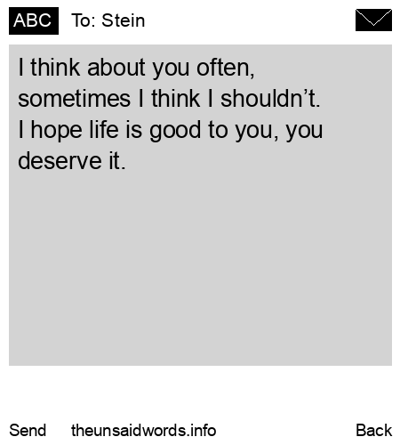 unsent message to Stein