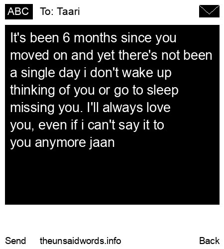 unsent message to Taari
