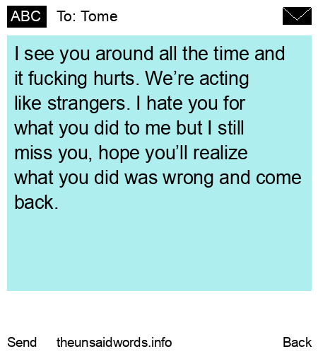 unsent message to Tome