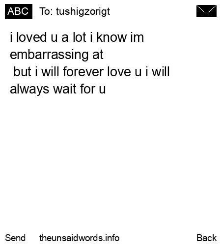 unsent message to tushigzorigt