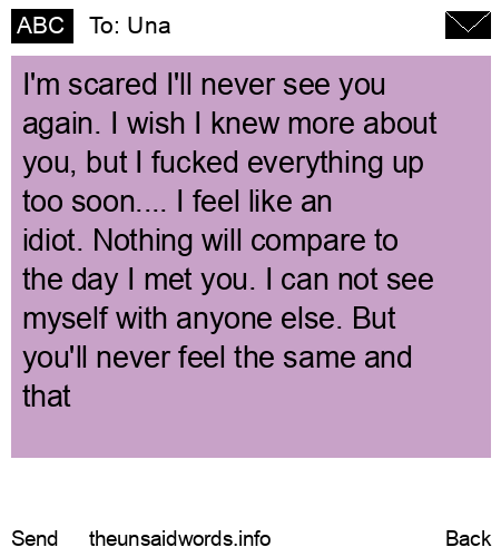unsent message to Una