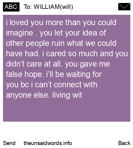 unsent message to WILLIAM(will)