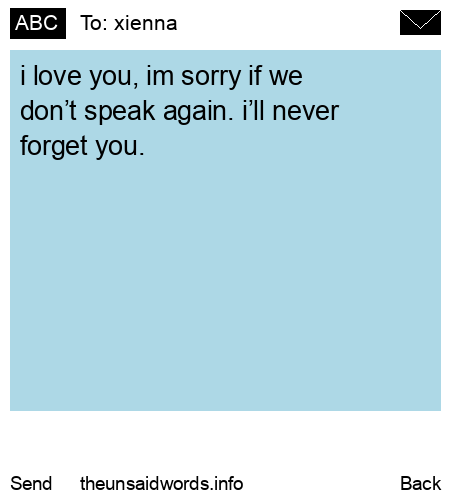 unsent message to xienna