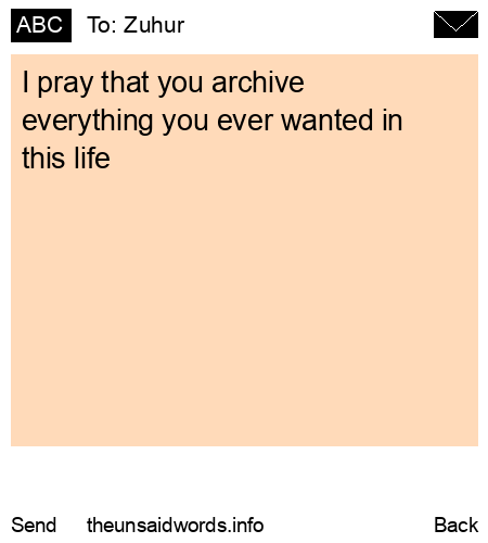 unsent message to Zuhur