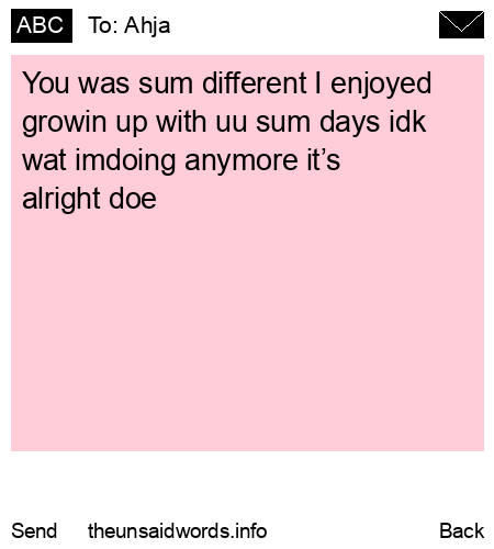 unsent message to Ahja