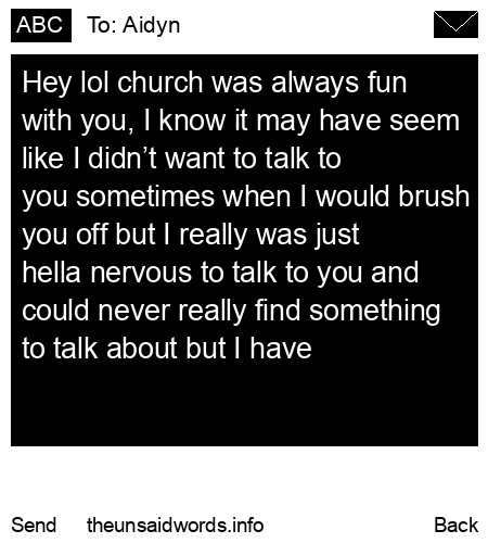 unsent message to Aidyn