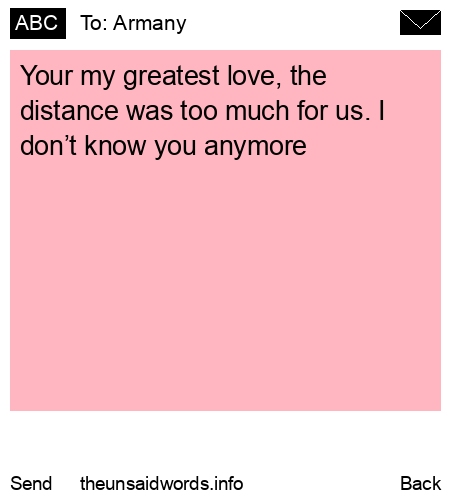 unsent message to Armany 