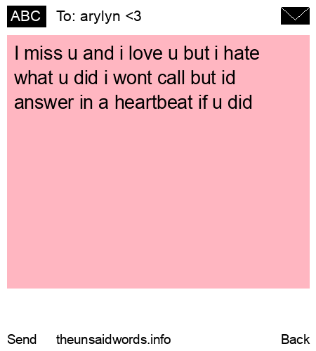 unsent message to arylyn <3 