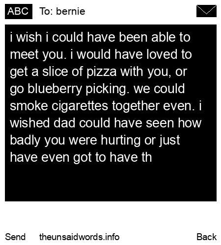 unsent message to bernie