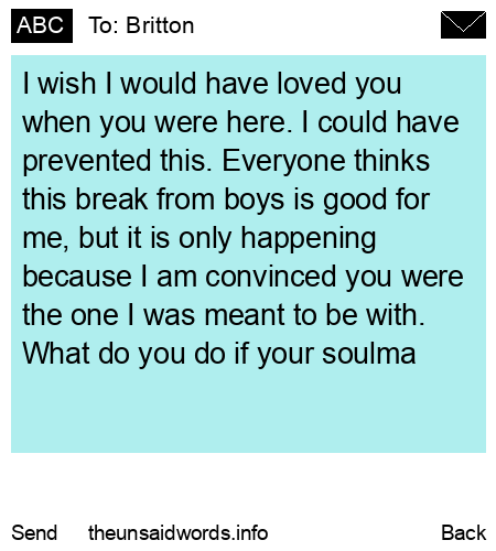 unsent message to Britton