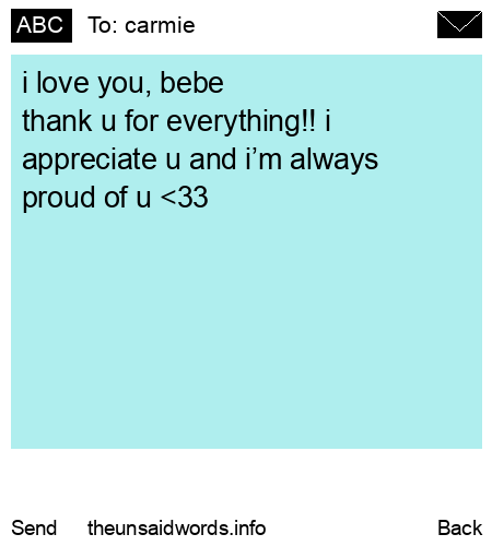 unsent message to carmie