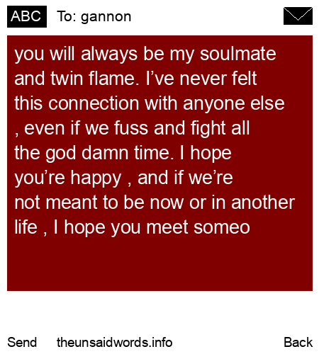 unsent message to gannon