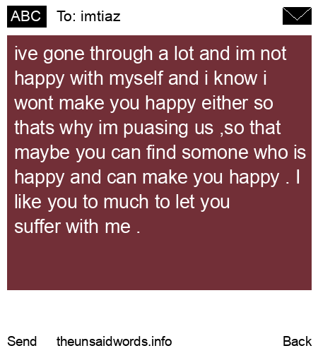 unsent message to imtiaz