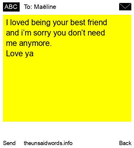 unsent message to Maëline