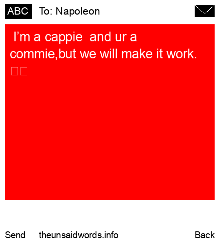 unsent message to Napoleon