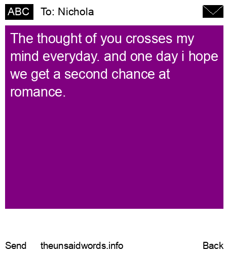 unsent message to Nichola
