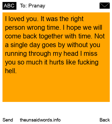 unsent message to Pranay