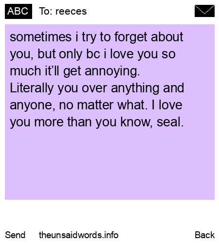 unsent message to reeces