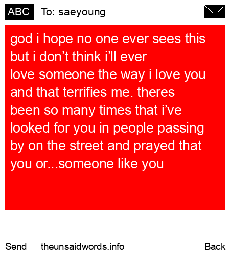 unsent message to saeyoung