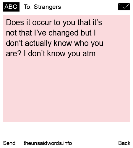 unsent message to Strangers