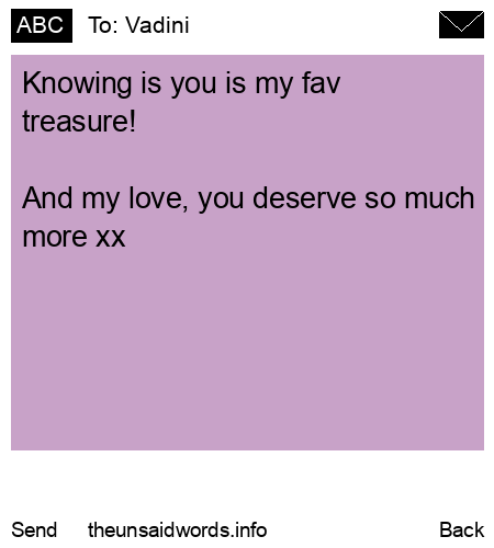 unsent message to Vadini