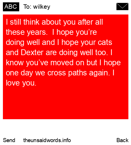 unsent message to wilkey