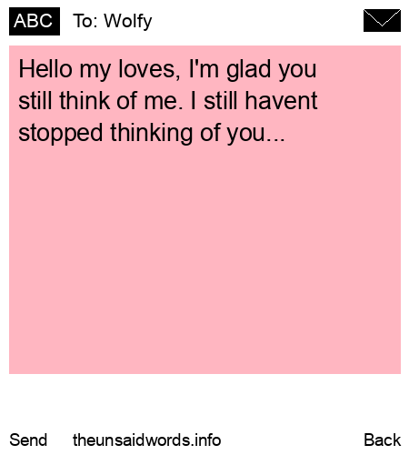 unsent message to Wolfy