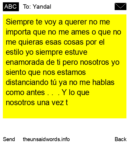 unsent message to Yandal