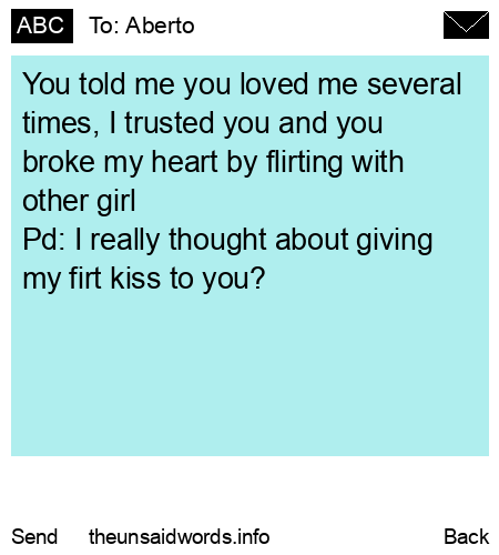 unsent message to Aberto
